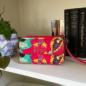 Vera Bradley Red and Yellow Crossbody Bag with Vibrant Design